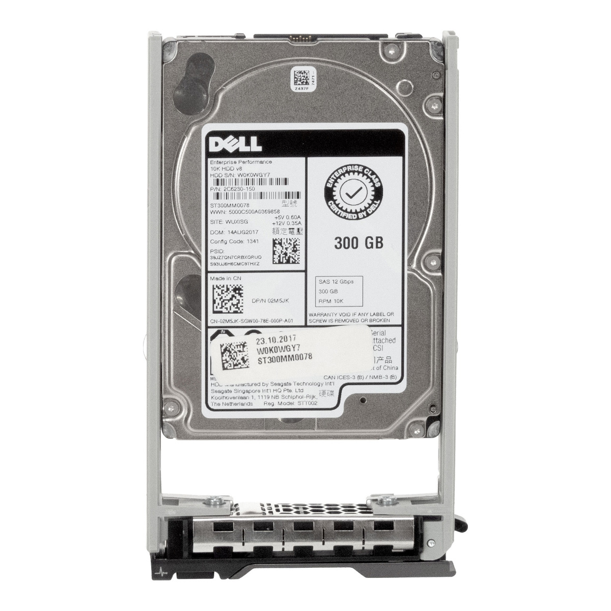 Dell 02M5JK ST300MM0078 300GB SAS-3 10K 128MB 2.5'' Caddy