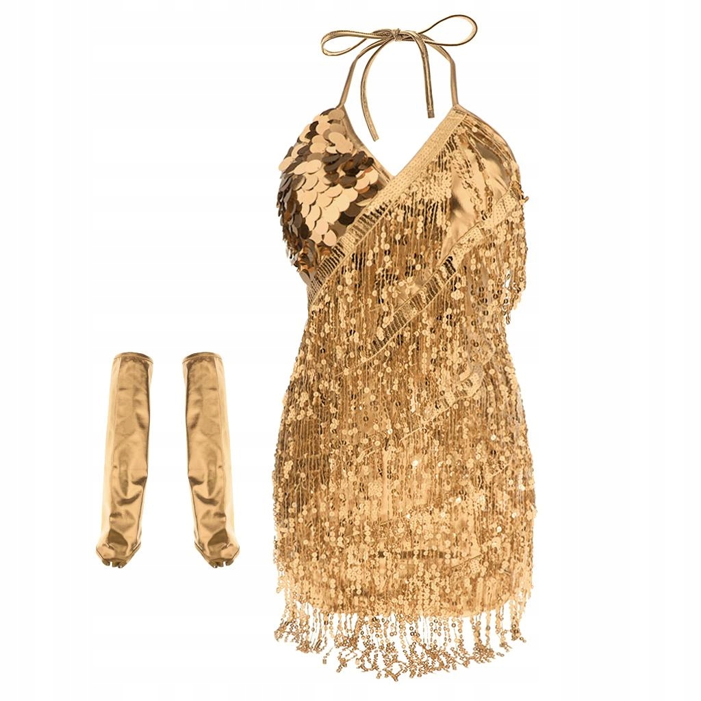 Damska sukienka do ćwiczeń w stylu latynoamer Wzór dominujący mix wzorów