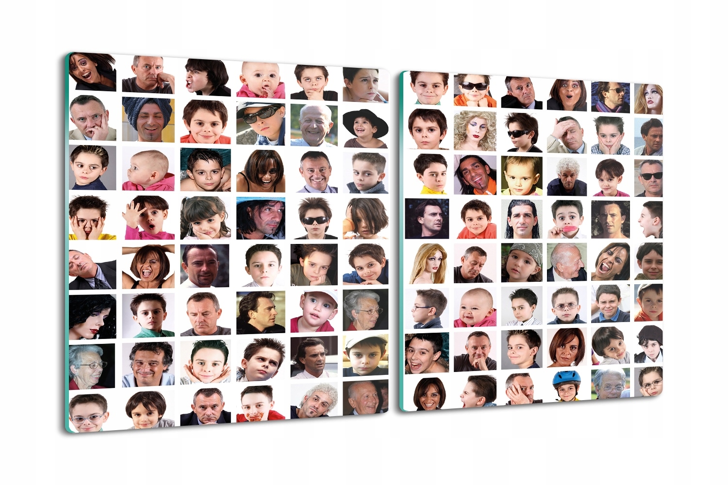 Skleněná kuchyňská deska na krájení jako Dárek 2x40x52 Koláž tváře lidé