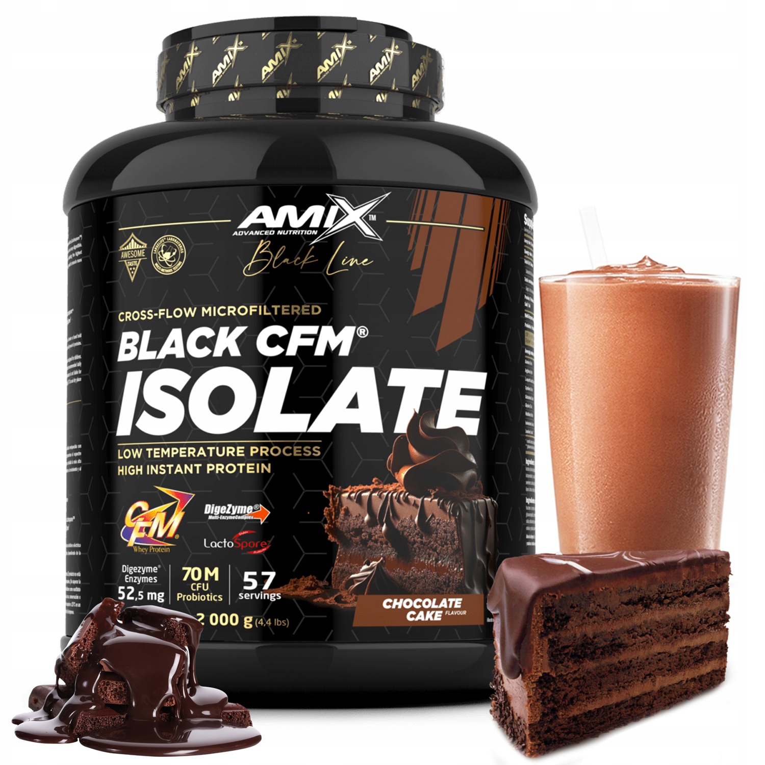 Proteinový izolát 2 kg příchuť čokoládový koláč bez cukru