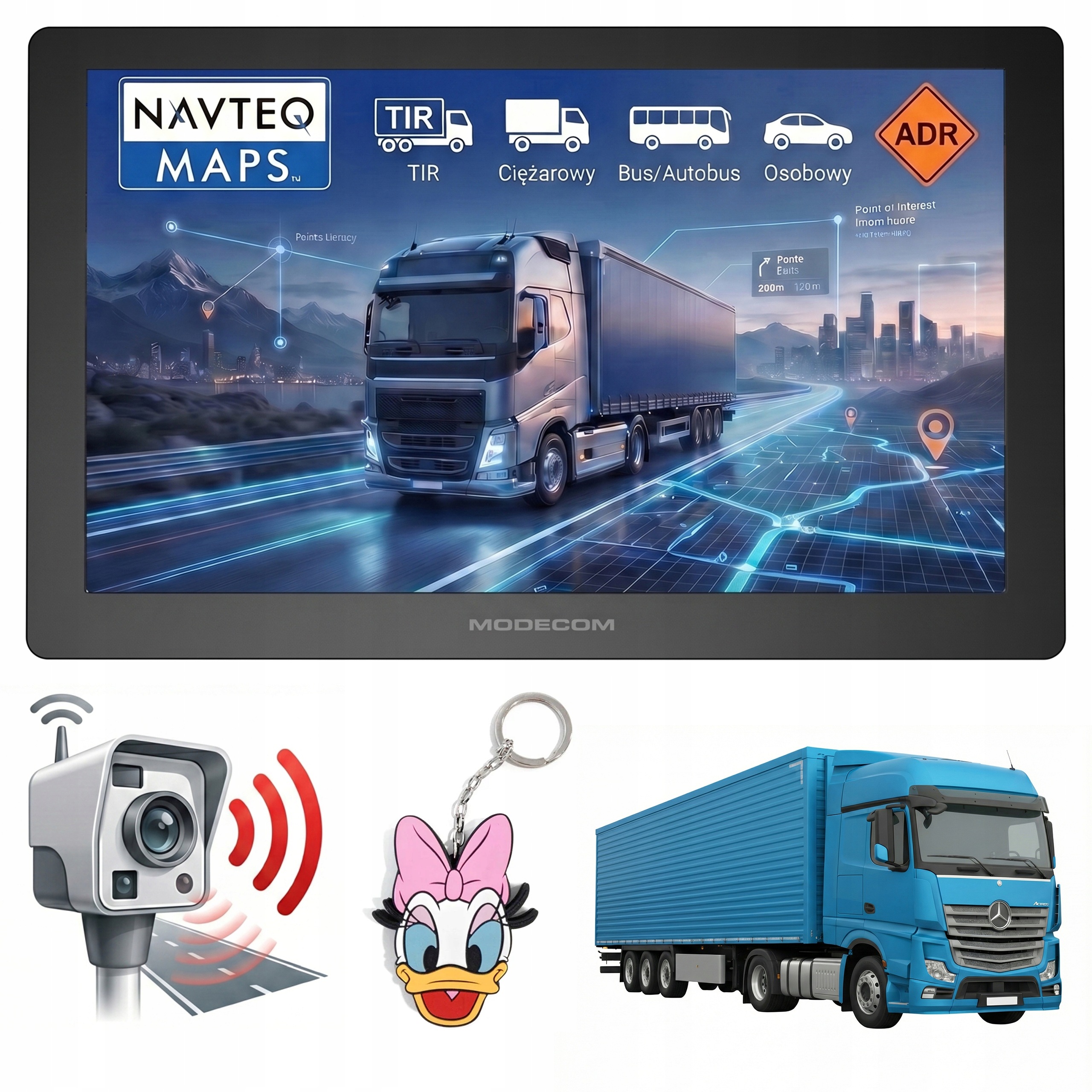 7palcová navigace pro kamiony Modecom CX 7.0 Truck Kamion Bus Radary 2026