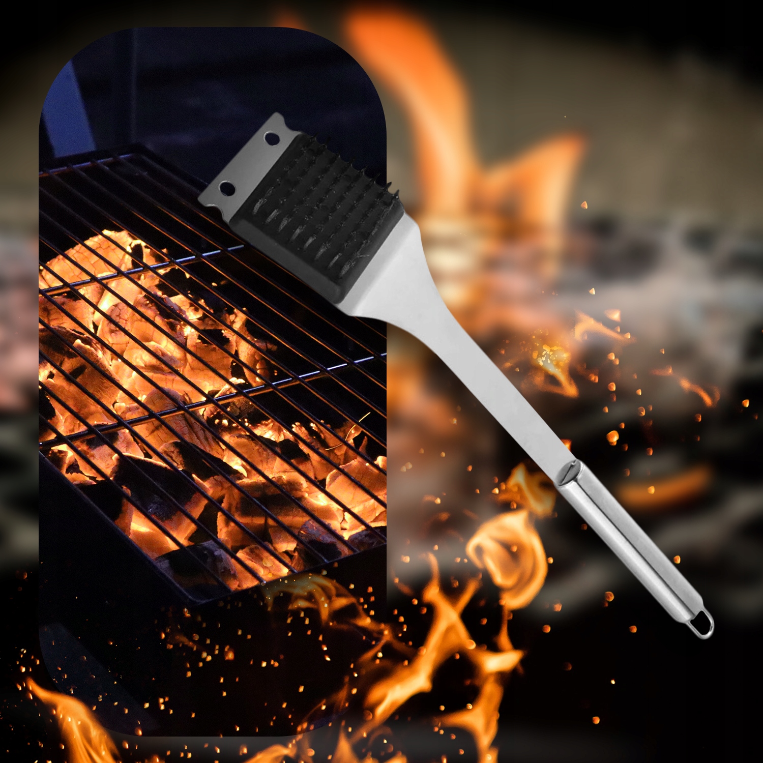 SZCZOTKA DO GRILLA CZYSZCZENIE BBQ STAL NIERDZEWNA