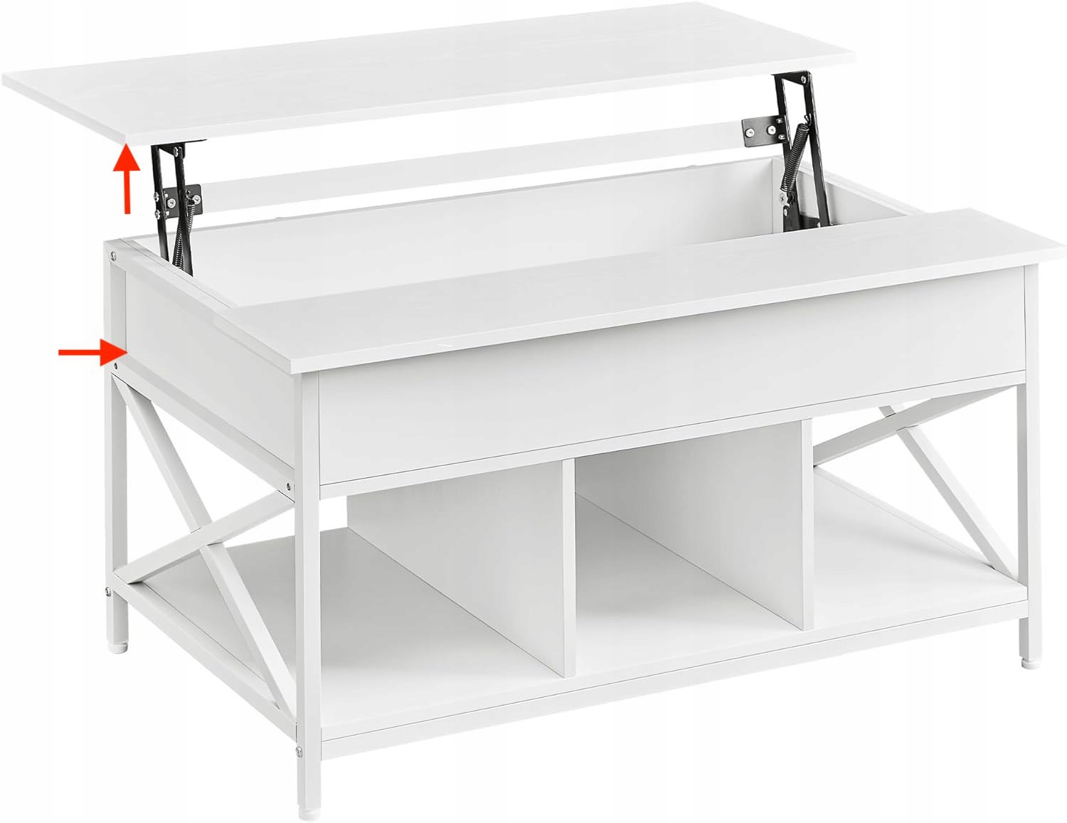 Stolík Songmics obdĺžnikový 95 x 60 x 48 cm biely