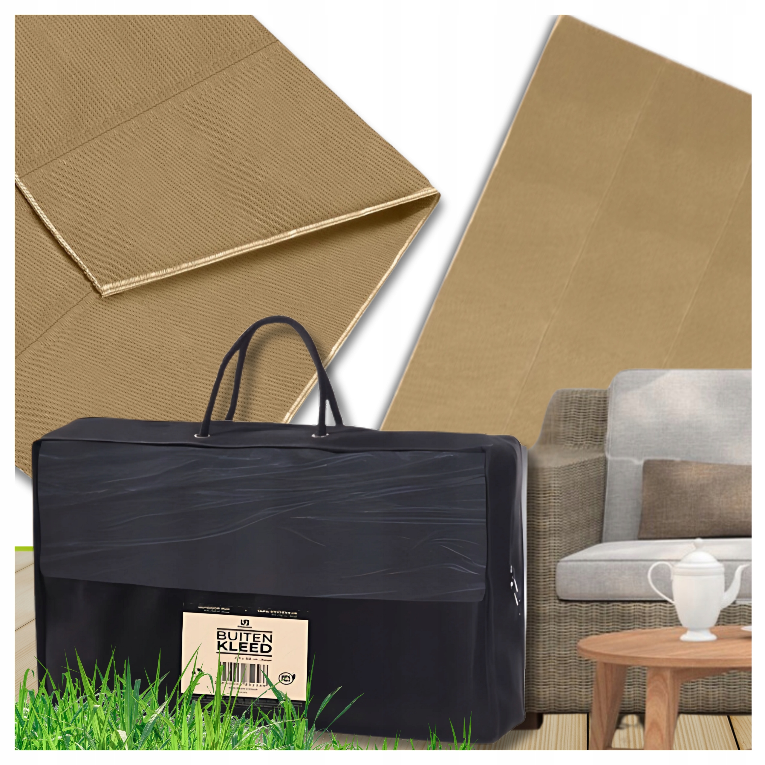 Dywan Zewnętrzny 183x290 cm Wodoodporny Tarasowy Mata Na Taras Balkon Ogród