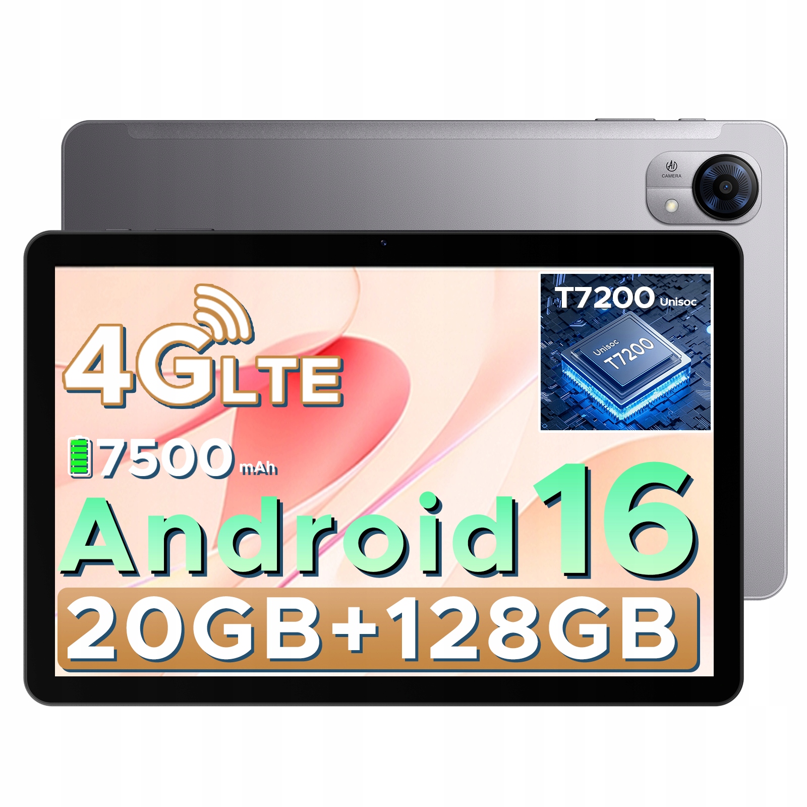 Tablet Doogee TABG5 10.1" Android16 3/128GB 7500 mAh 120 Hz WiFi Gps 4GLTE