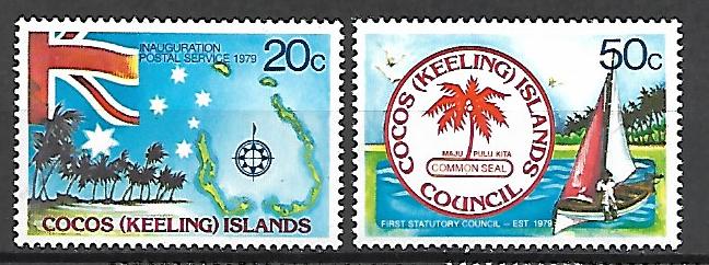 COCOS ISL. - otwarcie własnej poczty 1979 ** Mi 32-3 (2205)