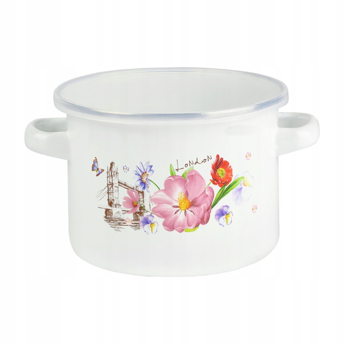 

Garnek Emaliowany Z Uszami Pokrywką 16cm 2,1l MIX