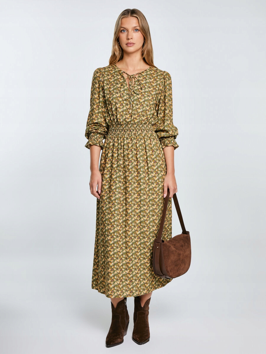 Big Star Šaty S Viskózou A Květinami, Žlutá Londa 201 M