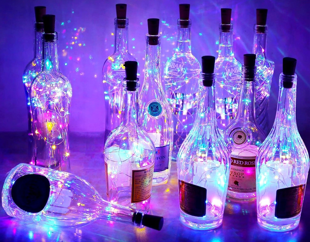 KOREK Do Butelki 20LED Drucik Lampki Światełka Choinkowe RGB Multikolor 124 Marka inna