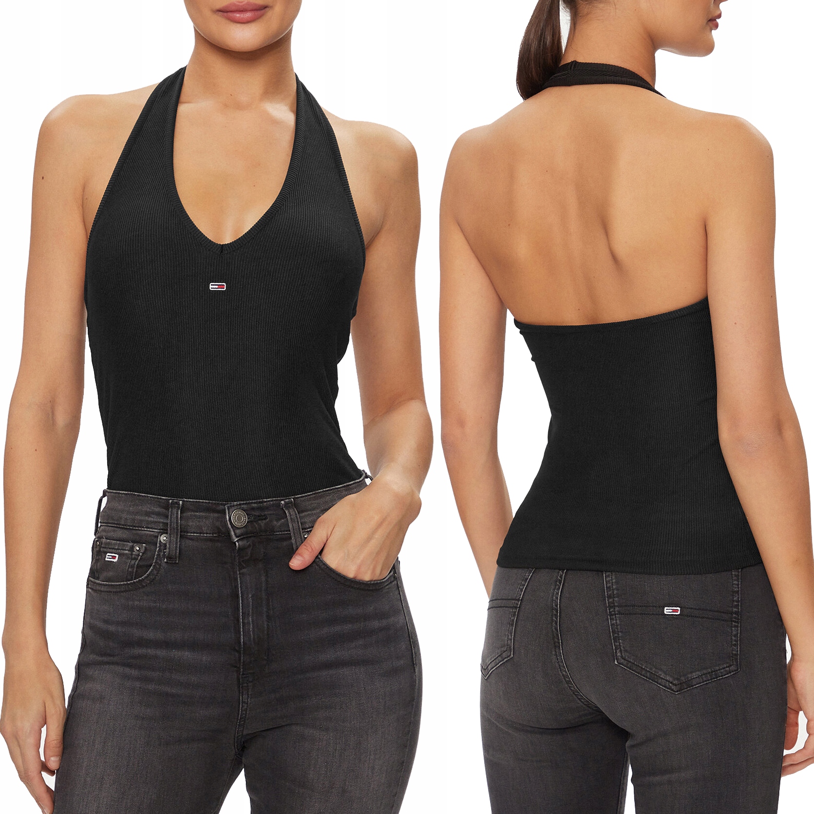 Tommy Jeans dámský top v-neck slim fit DW0DW17883-BDS S