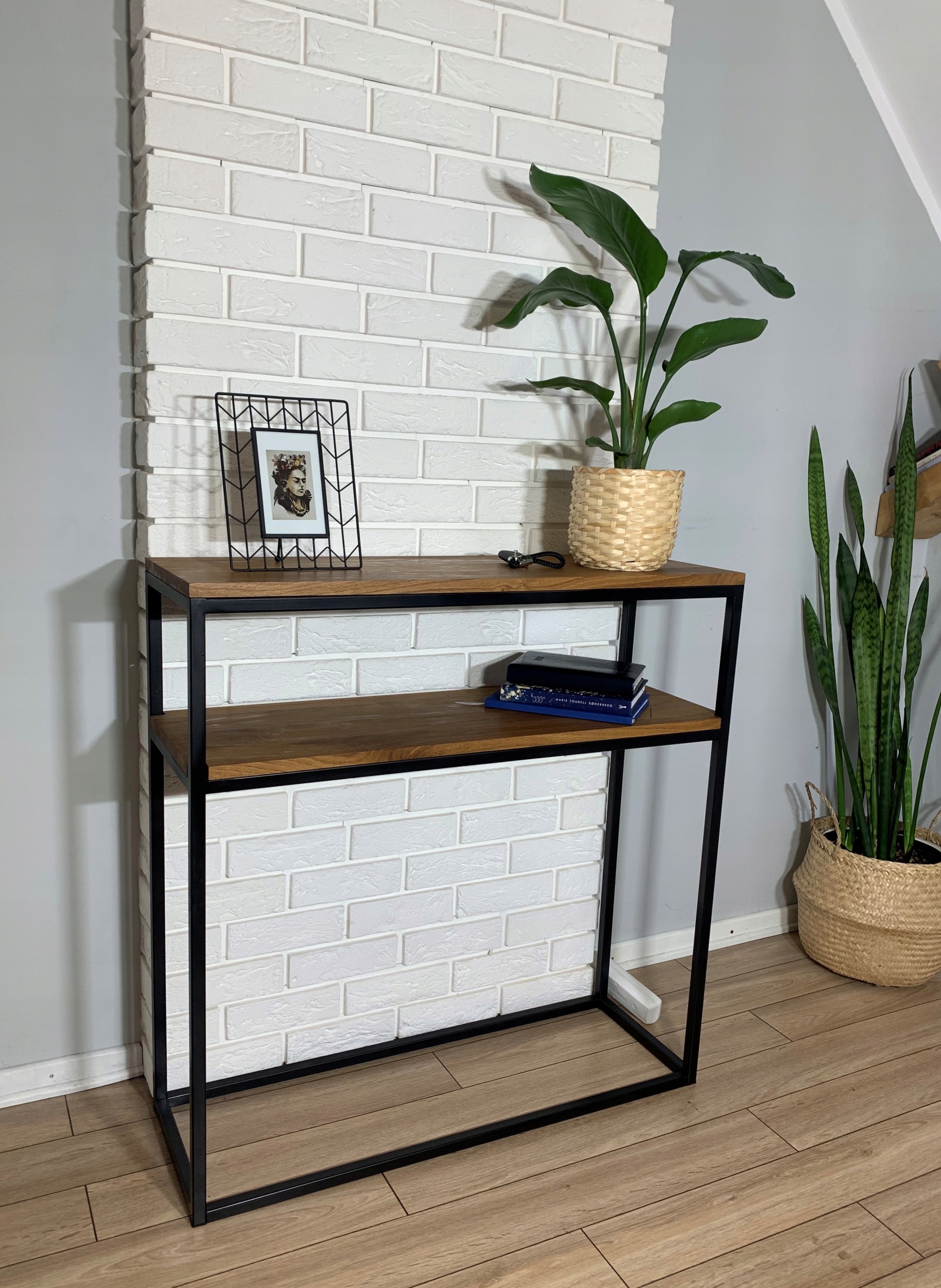 KONSOLA LOFT INDUSTRLIALNA DĄB NATURALNY 90x90x30 Marka inna