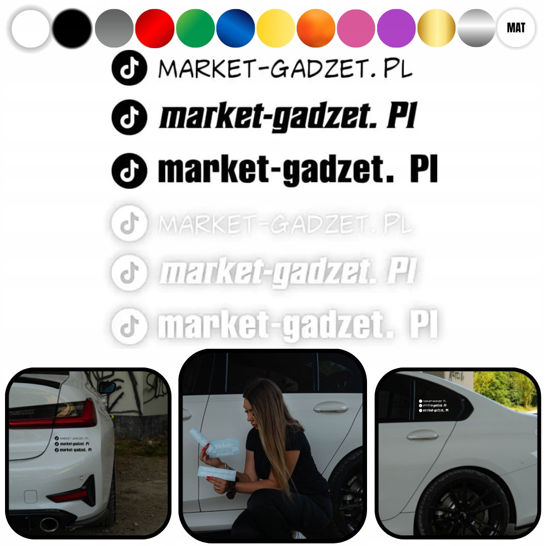 Naklejka TikTok W01 z własnym tekstem Kolor