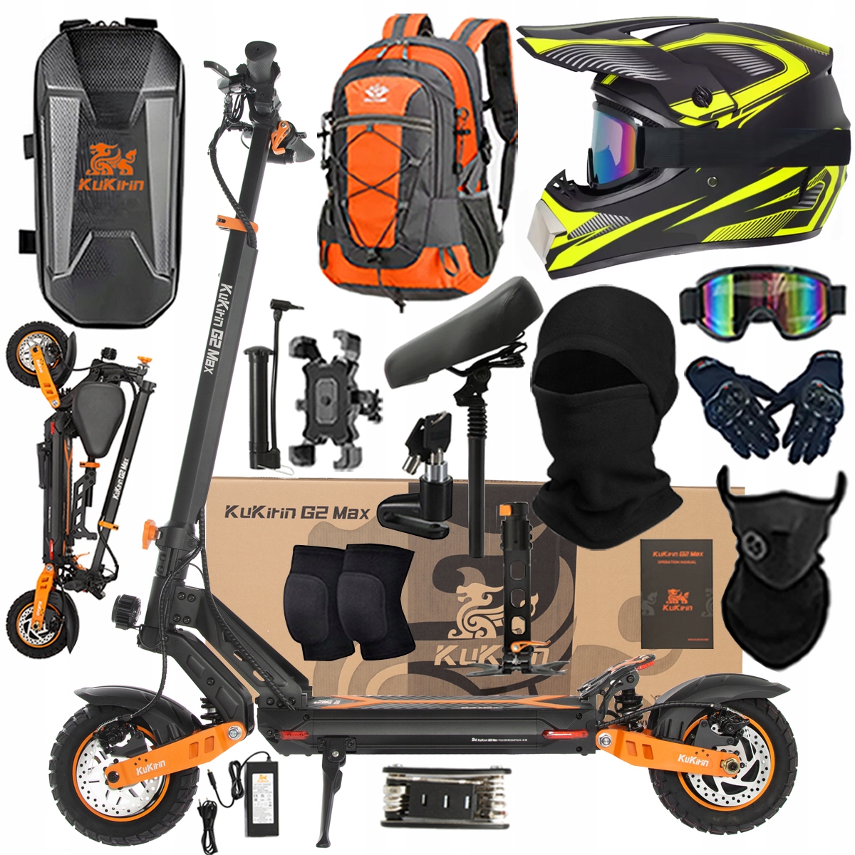 Kukirin G2 Max Skládací elektrické vozidlo 1200W 48V 20Ah 55KM/H Pl Dárek