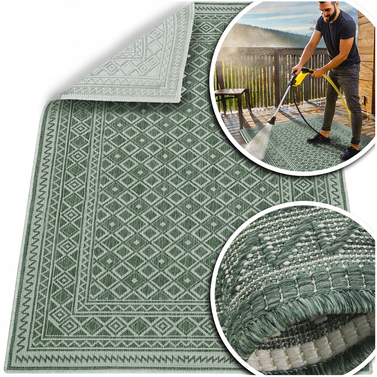 Zelený Koberec Do Kuchyně Kuchyňský Koberec Provázkový Venkovní Lana 160x230