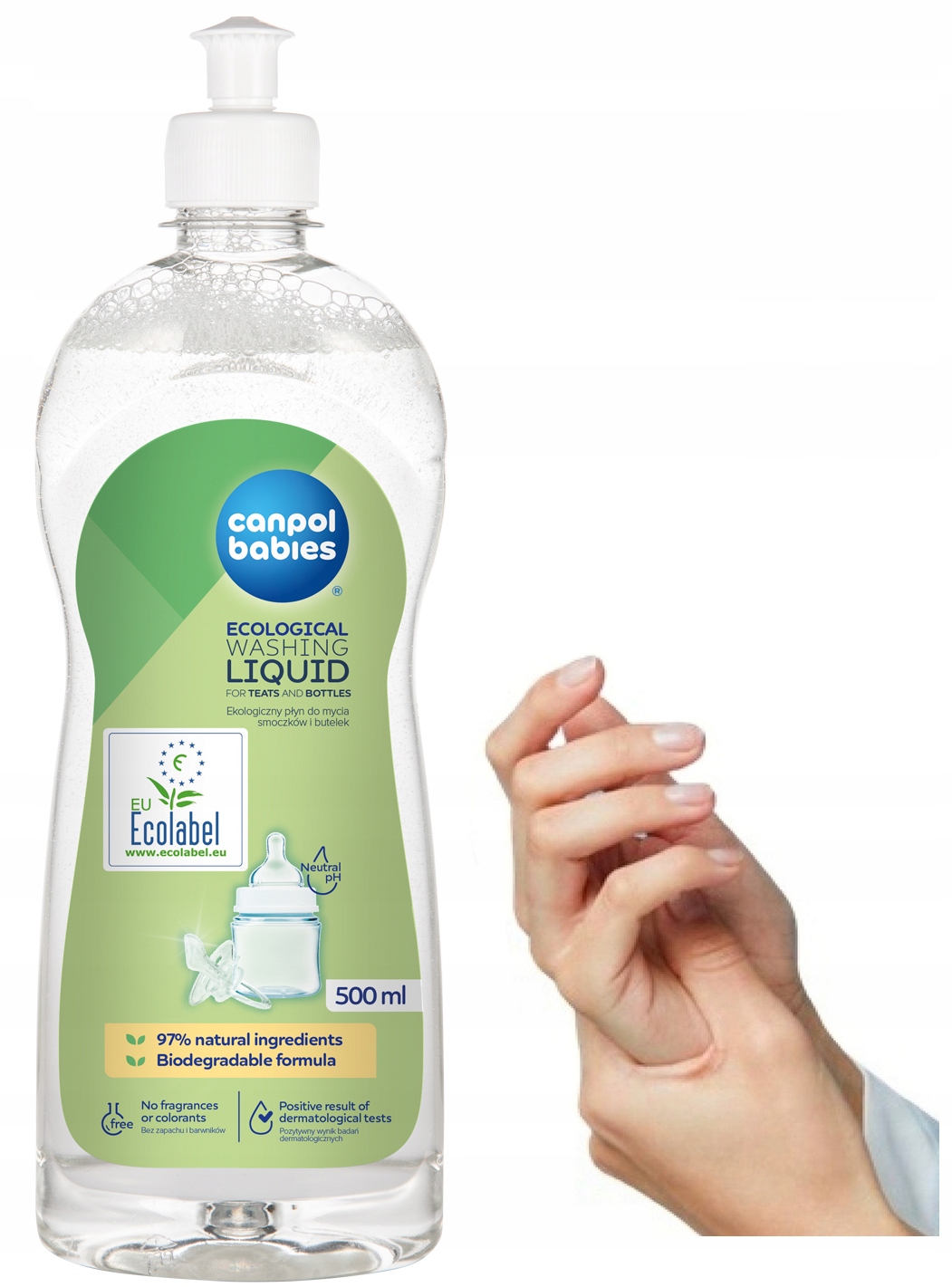 CANPOL EKOLOGICZNY PŁYN DO MYCIA BUTELEK I SMOCZKÓW 500ml 1/500