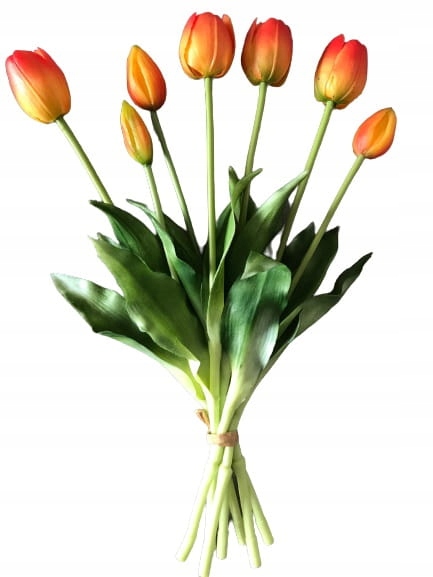 

Tulipany czerwono-żółte 40 cm 7 szt. guma jak żywe
