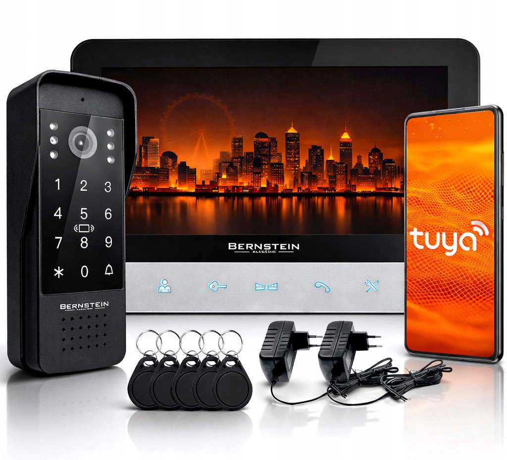 Wideodomofon Czarny VDS-70RU 7' Stacja Bramowa Full Hd 1080P App Tuya Smart