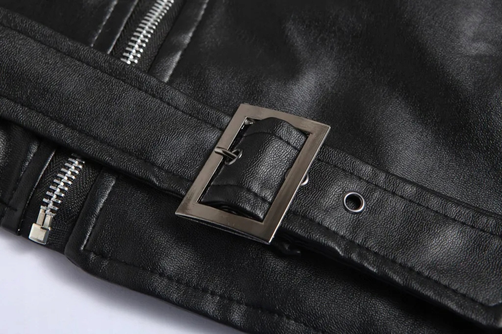 ELEGANCKA KURTKA SKORZANA MESKA MOTOCYKLOWA RAMONESKA Wzór dominujący inny wzór