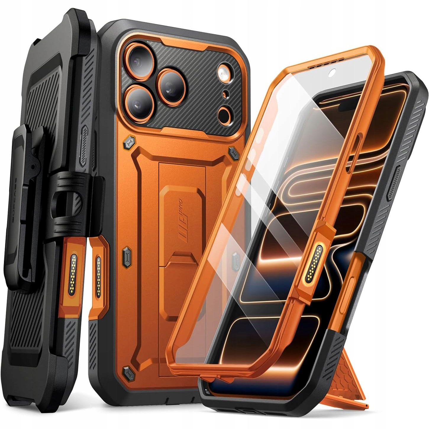 Pouzdro pro iPhone 17 Pro Max, Supcase Ub Pro Sp CC s krytem obrazovky a stojánkem