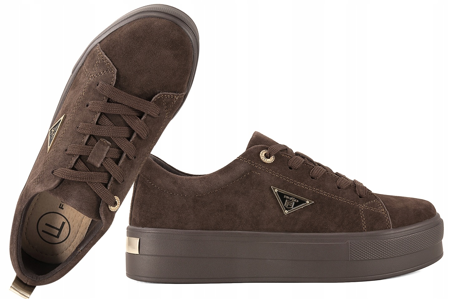 Filippo DP3533 Kožené Polobotky Semišové Tenisky Na Platformě Pu Bronz 41