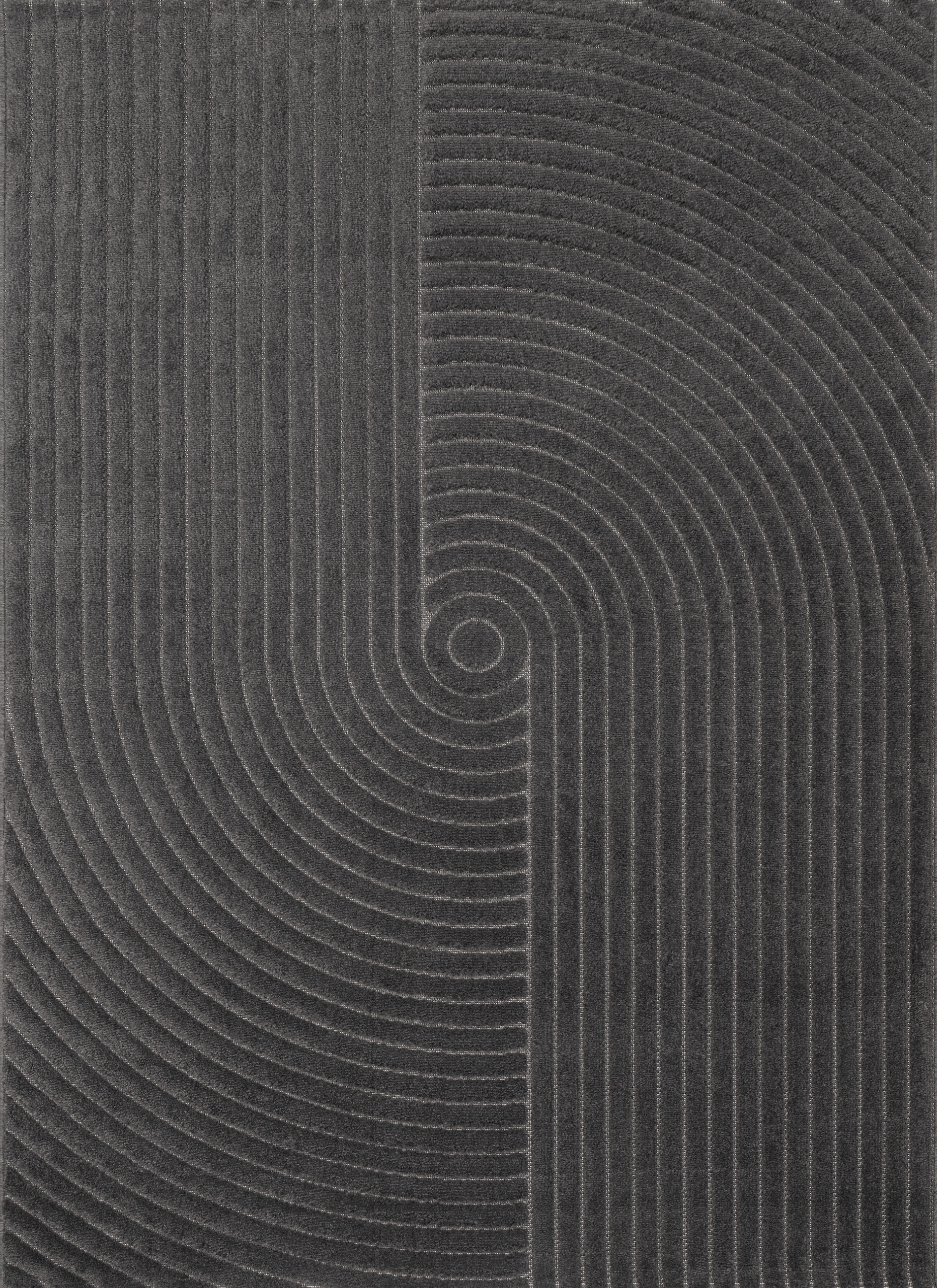 Koberec do obývačky 200 x 280 cm, grafitový, moderný vyrezávaný vzor, mäkký vlas