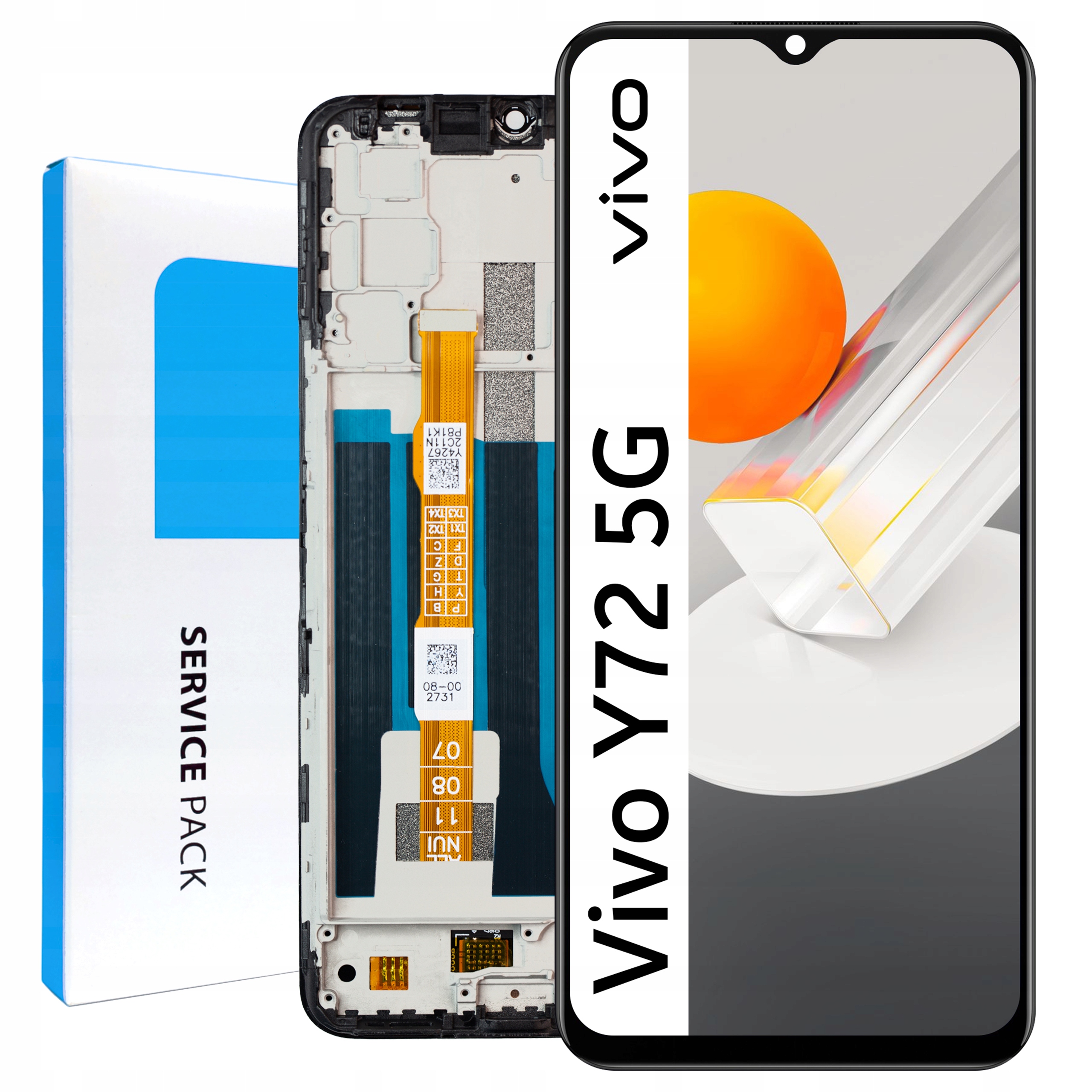 V2041 LCD pro Vivo Y72 5G Service Pack Rámeček Matrix Originál Zila