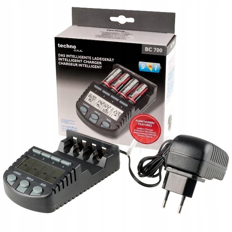 Mikroprocesorowa ładowarka akumulatorków Aaa Aa szybka Technoline Germany