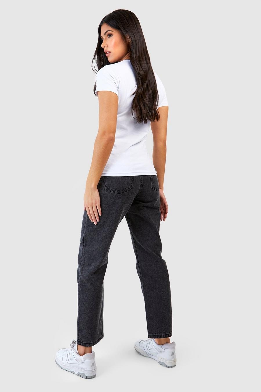 BOOHOO CZARNE CIĄŻOWE SPODNIE JEANS WASH EFFECT ZMM NG2__L Marka Boohoo