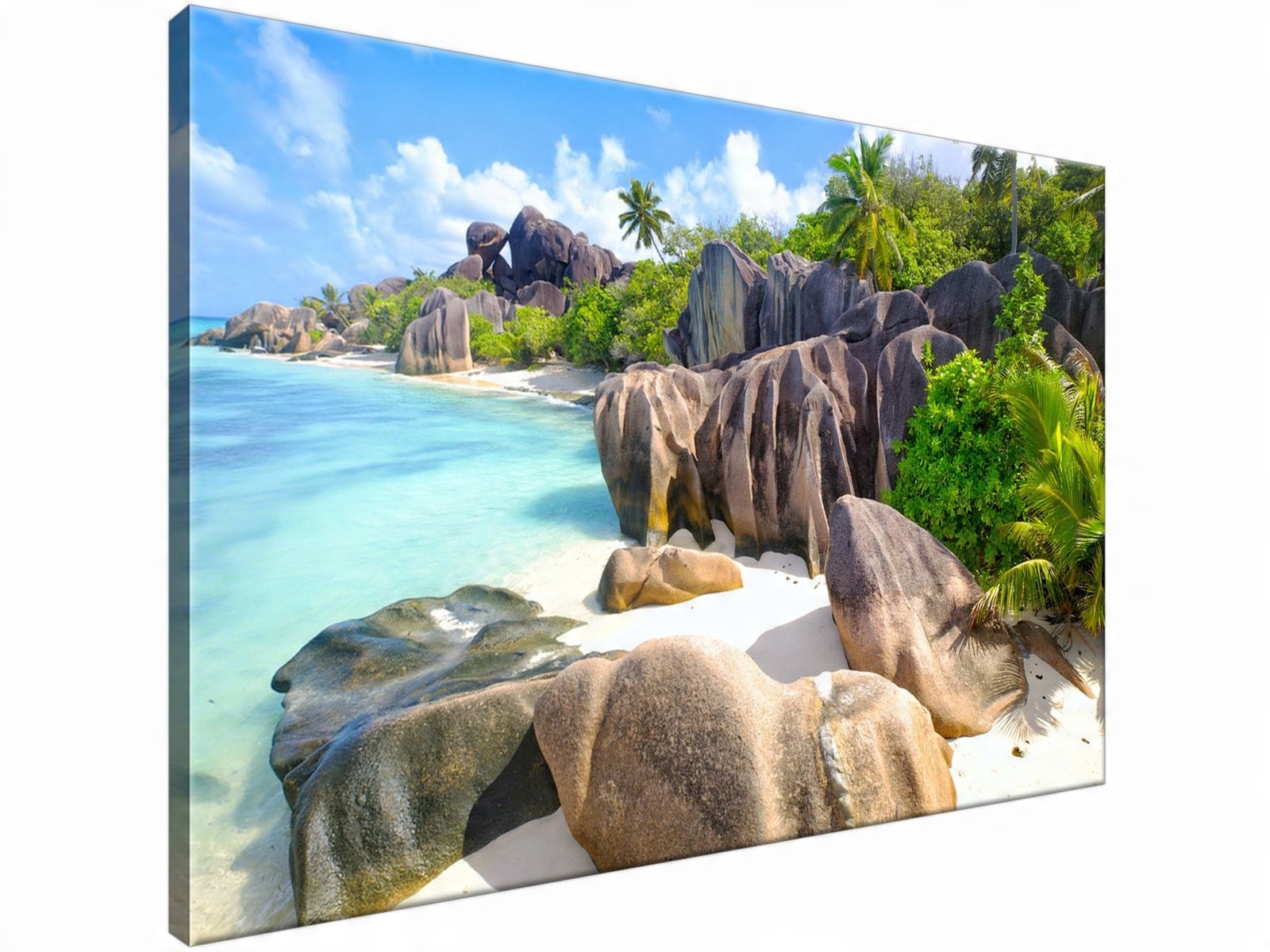 

Obraz drukowany Wyspa La Digue 90x60 wejdź