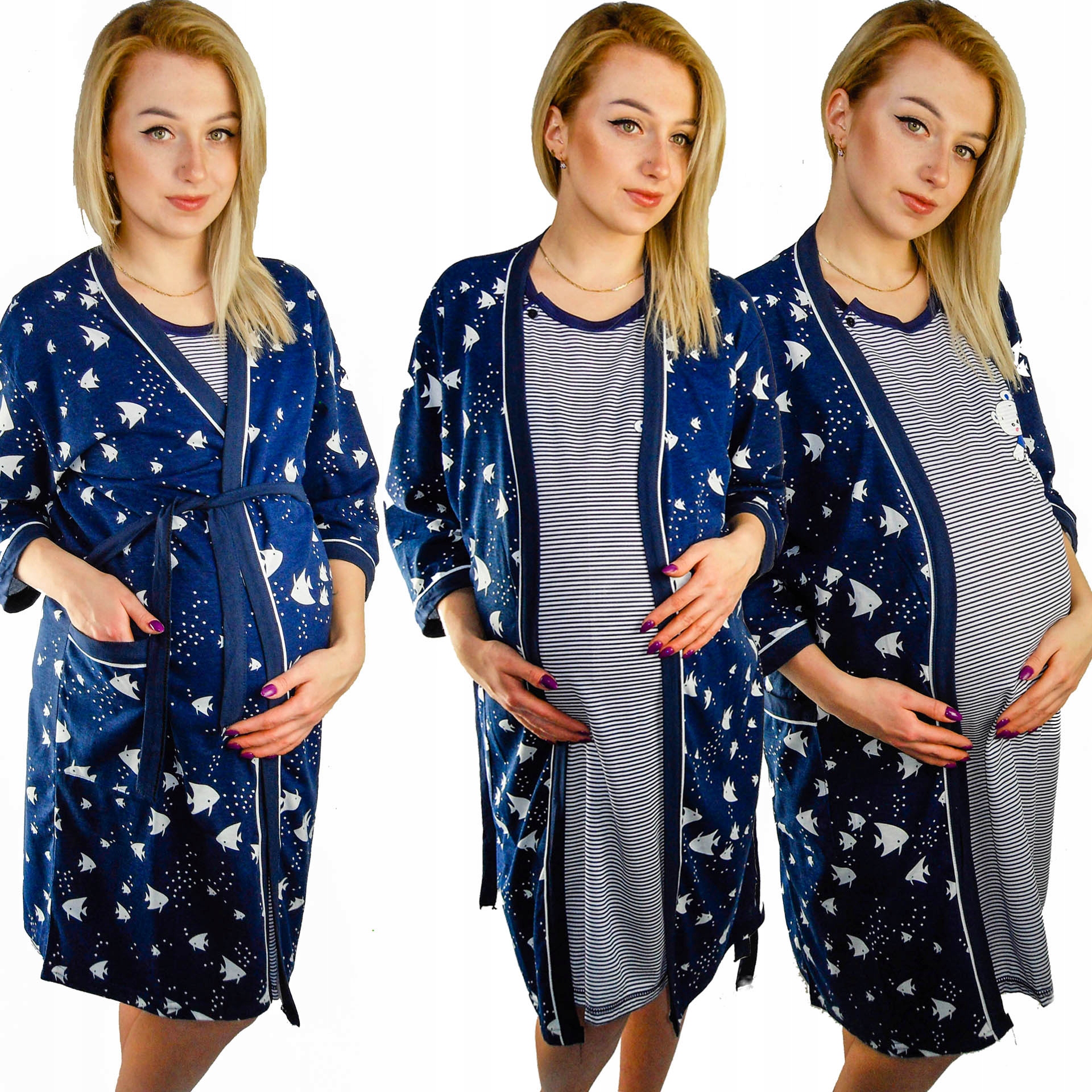 ZESTAW KOSZULA I SZLAFROK DO SZPITALA PORODU __ L Marka La Penna