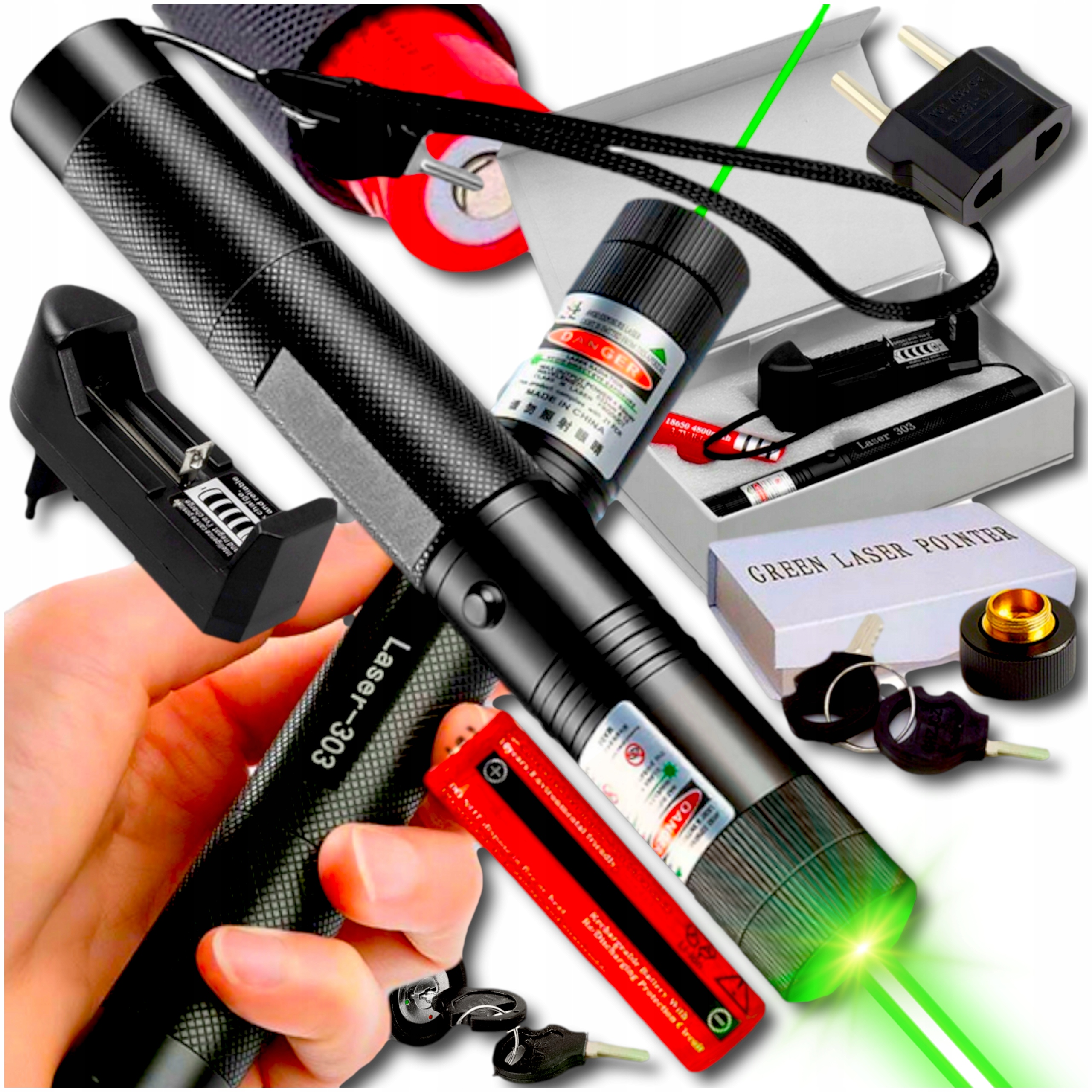 

Wskaźnik Laserowy Zielony Laser Poitner Mocny 90KM