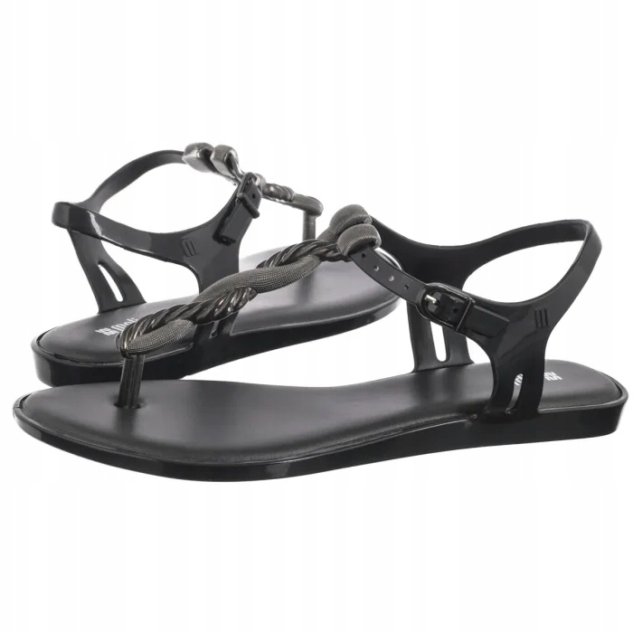 Dámské sandály Japonky Melissa Solar Twist Black/Silver Černé