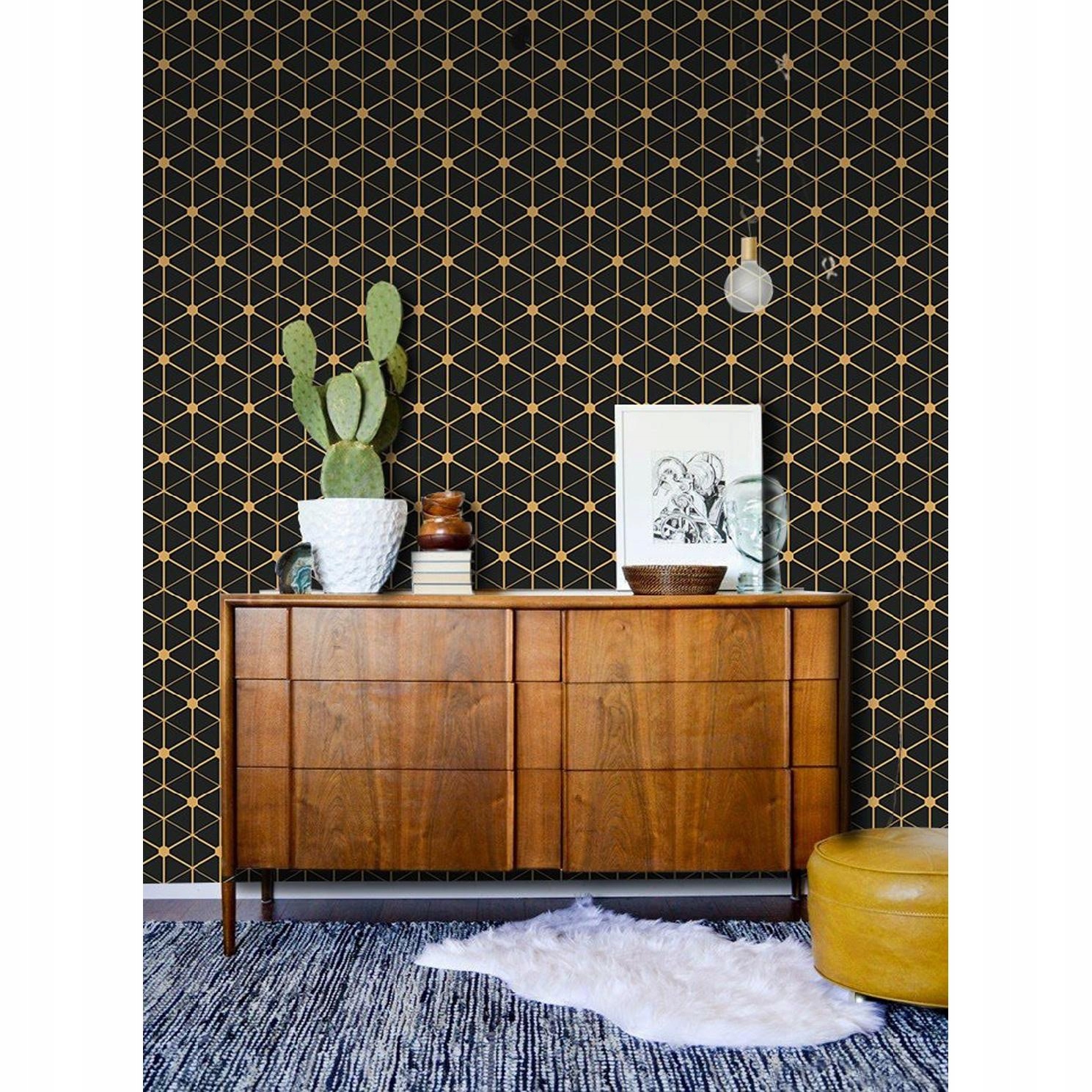 

Fototapeta ścienna Żółto czarne heksagony 208x146