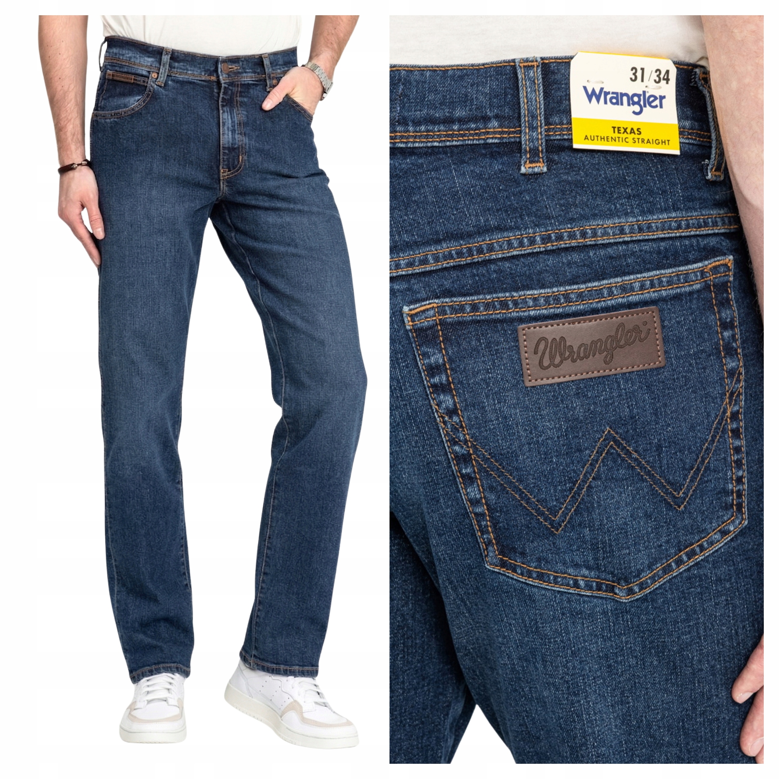 Pánské džínové kalhoty Wrangler Texas Modré Klasické W34 L30