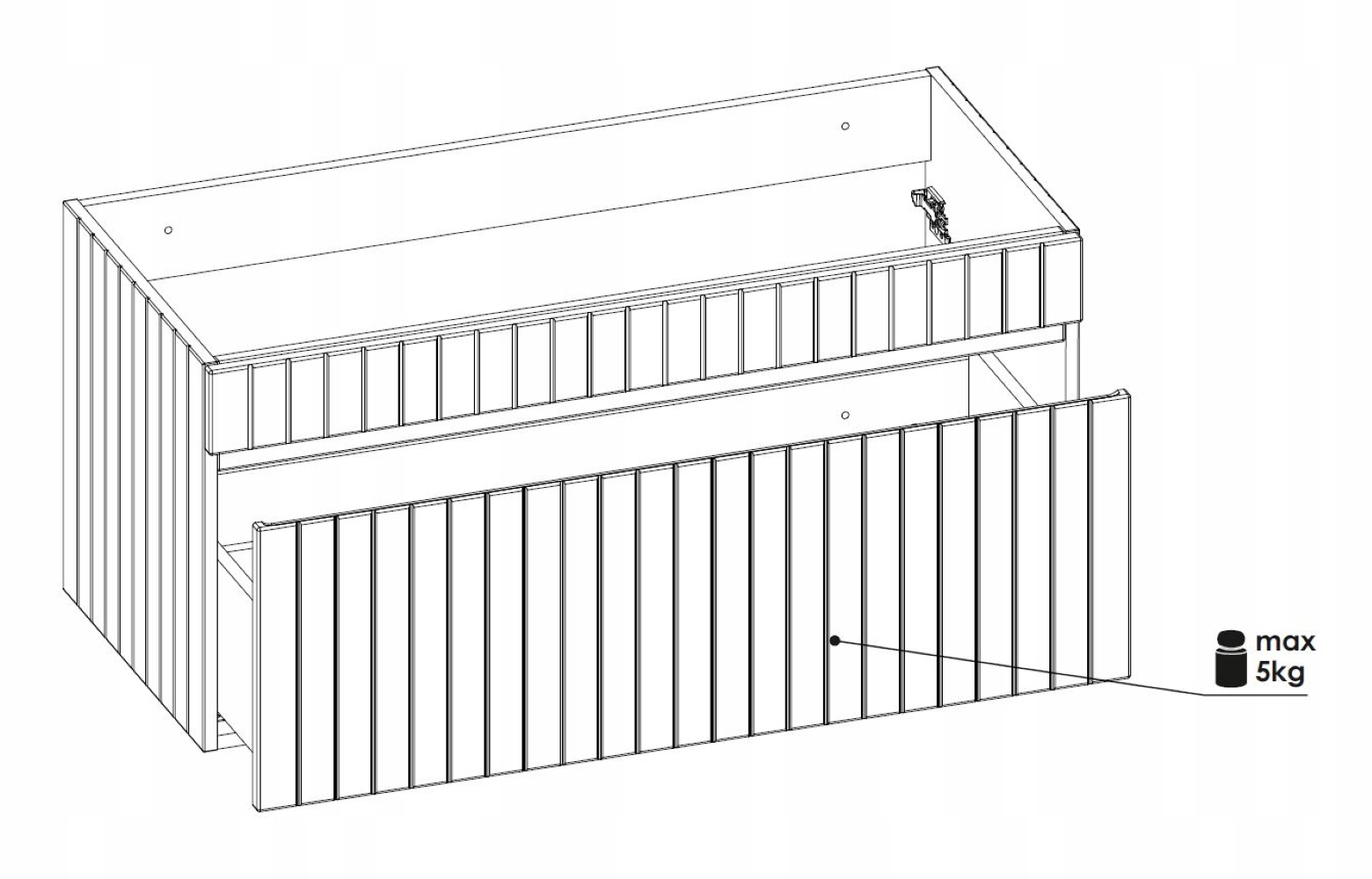 FREZOWANA Szafka pod Umywalkę PUDROWY RÓŻ Wisząca 100 cm z Blatem DĄB Głębokość mebla 46 cm