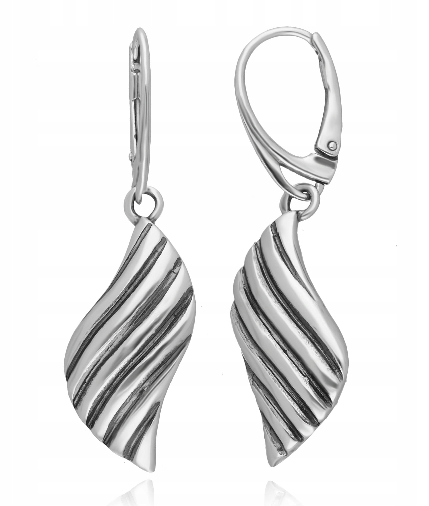 Stříbrné Náušnice Oxidované, Závěsné, Dlouhé, Anglické Zapínání Stříbro 925