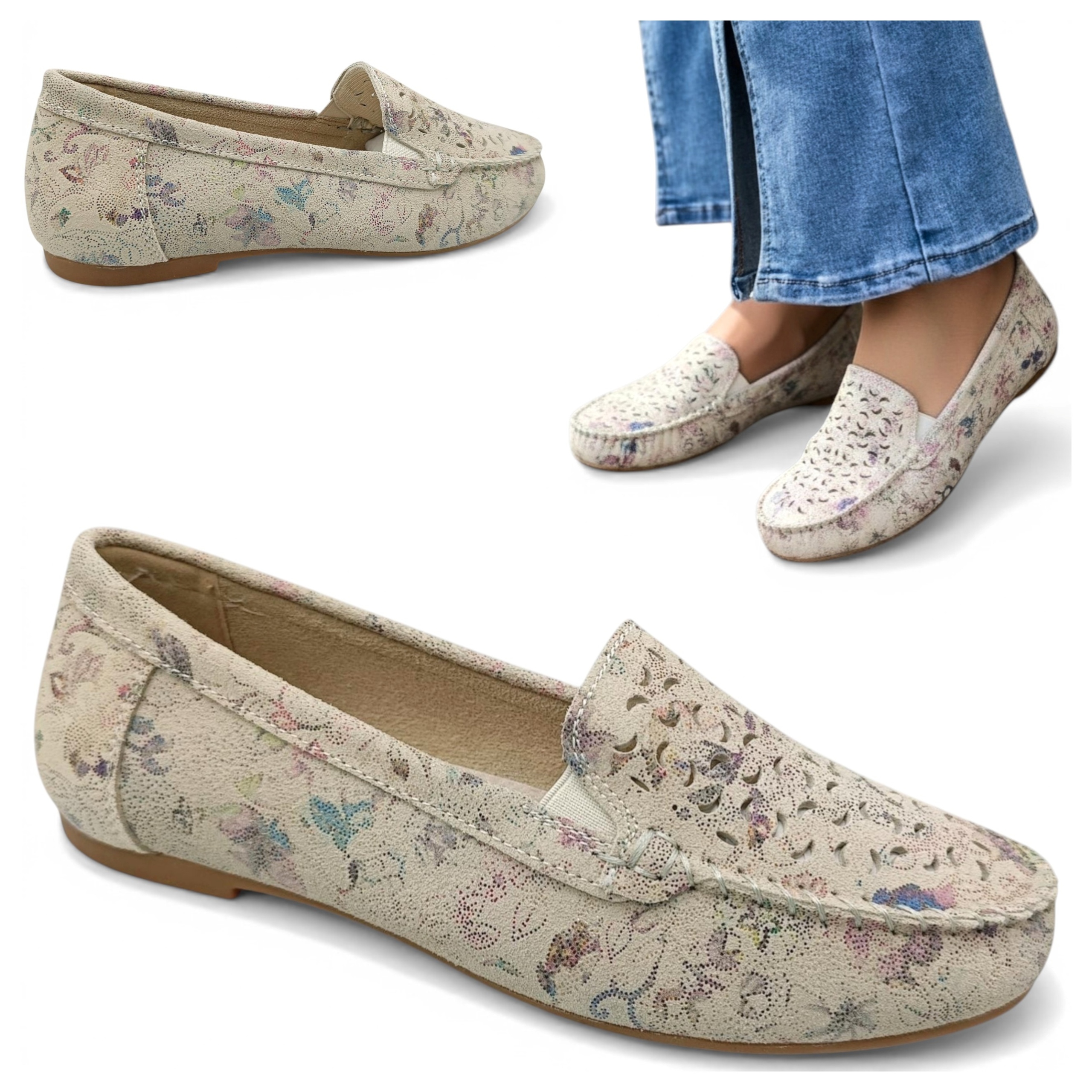 Półbuty Damskie Skórzane 38 Mokasyny Ażurowe Płaskie Letnie Lekkie Barski