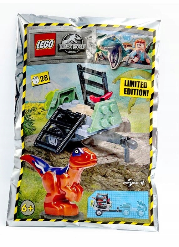 Lego Jurassic World Minifigure Polybag- Raptor and Trap #122222