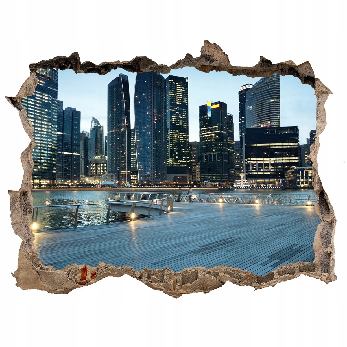 

Fototapeta dziura na ścianę Singapur nocą 120x81