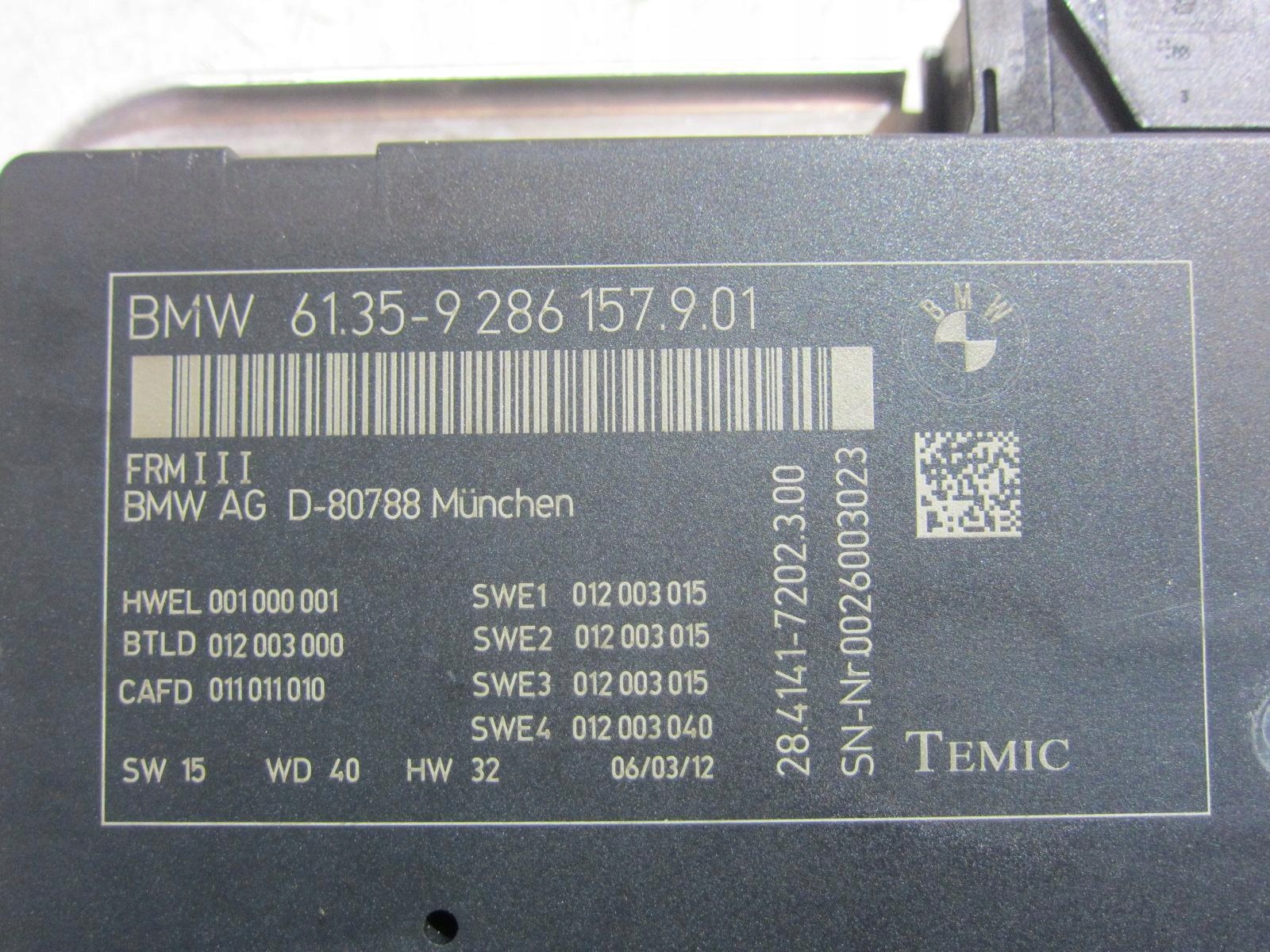 BMW X3 F25 modulo Centralina luci FRM 61359286157