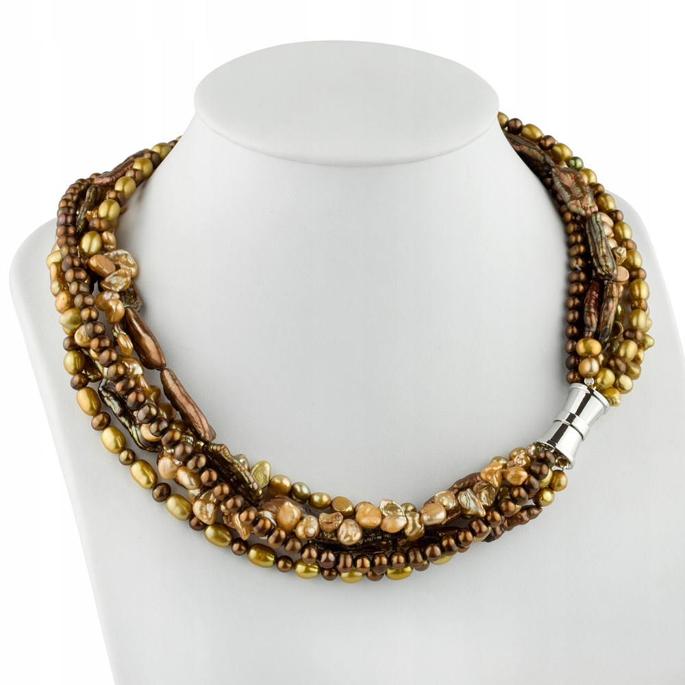 Efektní 6-ŘADOVÝ Perlový Náhrdelník