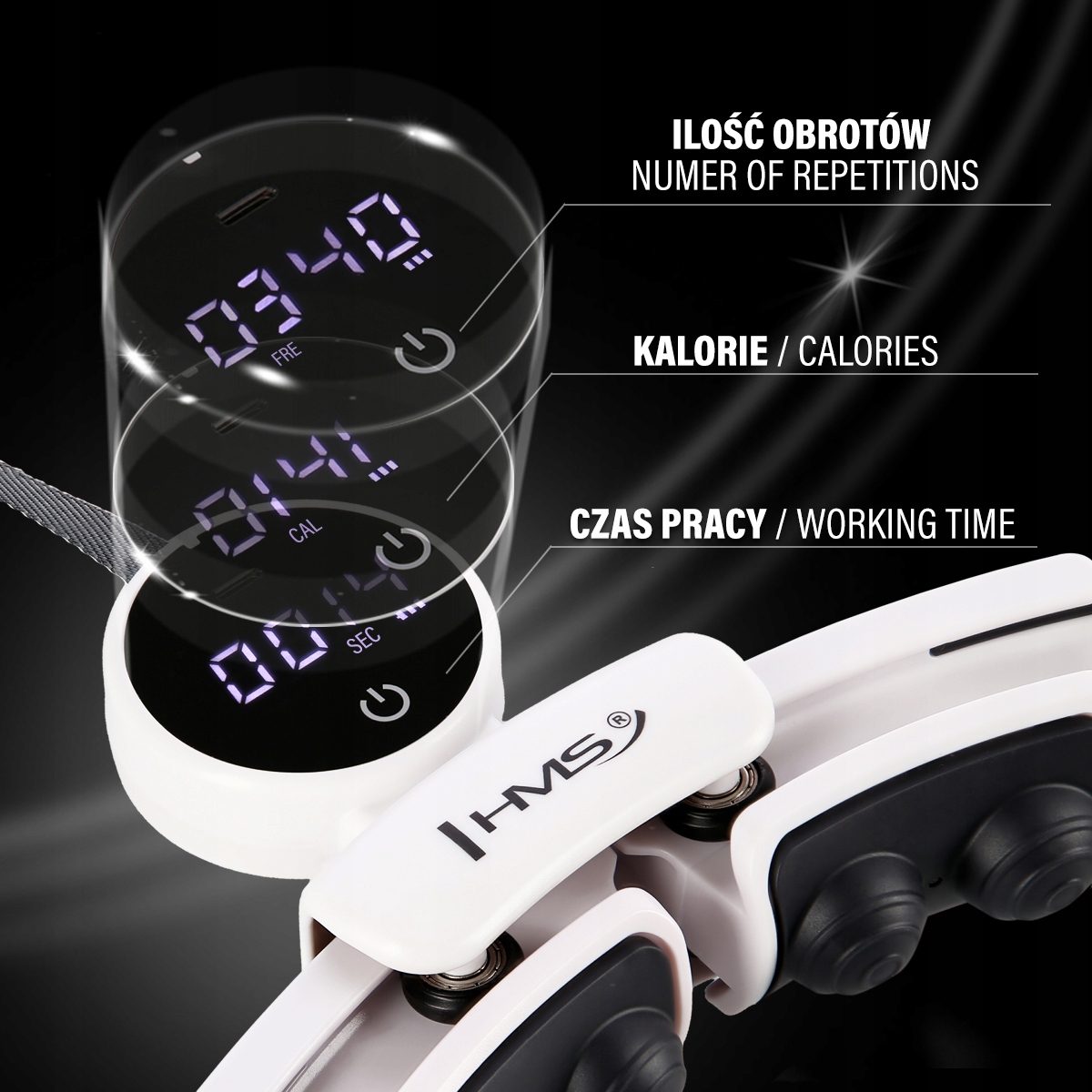 HULA HOP Z MAGNESAMI ,WYŚWIETLACZEM I OBCIĄŻNIKIEM KOŁO SMART TRENING SPORT Rodzaj z wypustkami