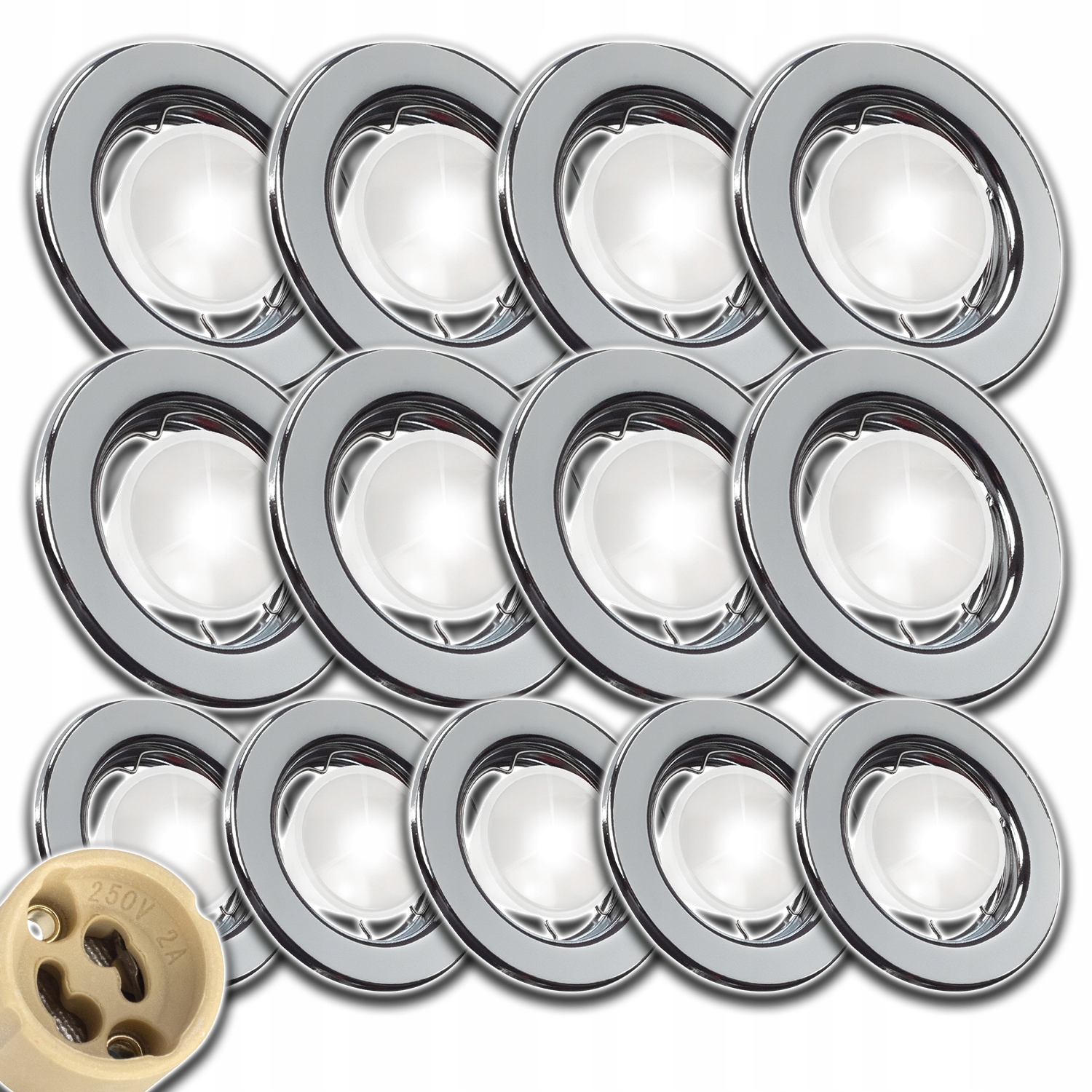 13x Kulaté Stropní Svítidlo Pod Omítku Zásuvka Konektor Žárovky GU10