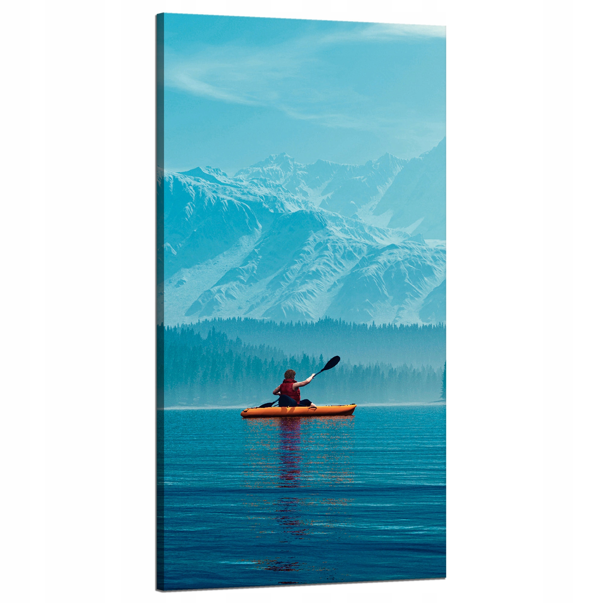 Obraz na plátně Muž na Kajaku Hory Voda Příroda 60x120 cm
