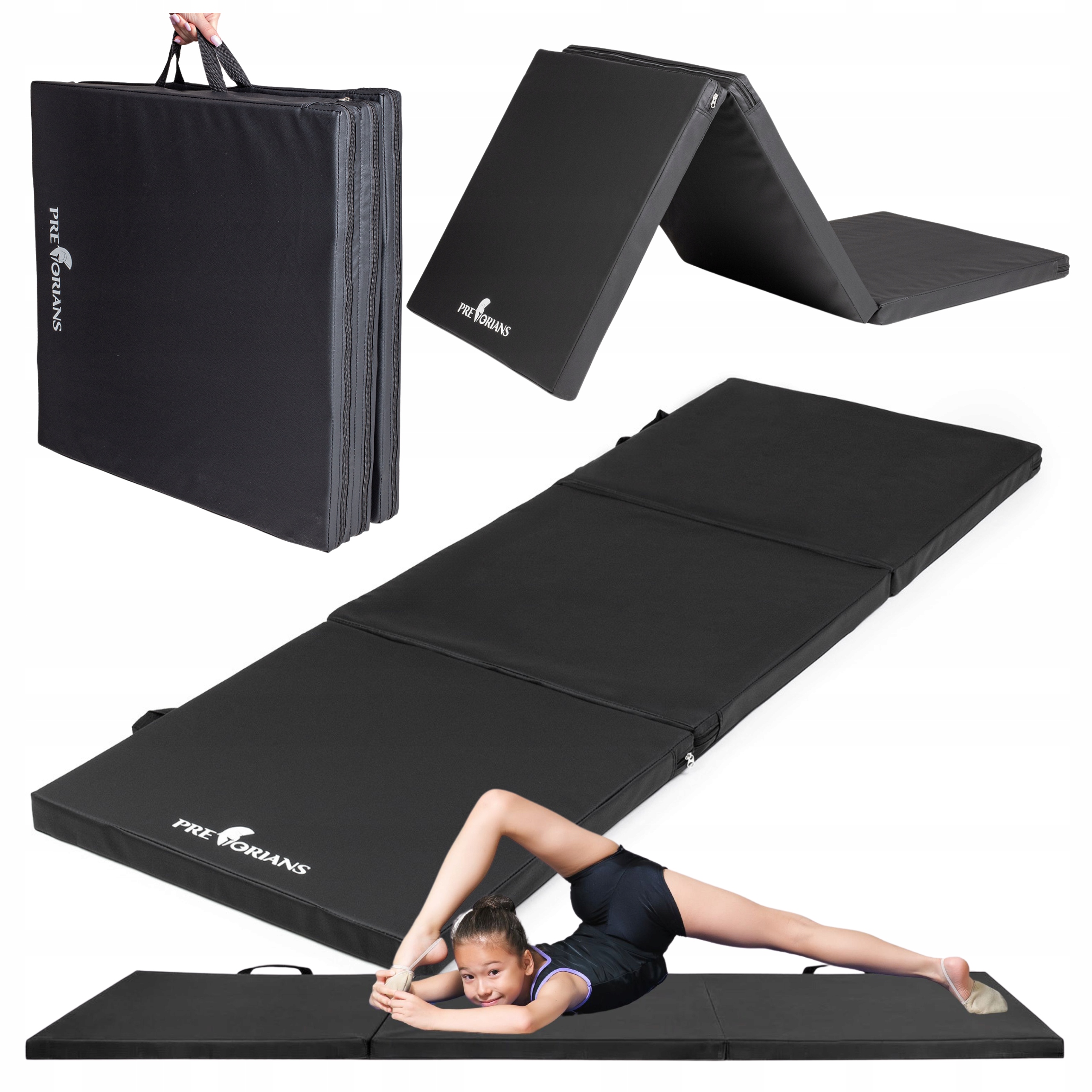 Materac Gimnastyczny Do Ćwiczeń Składany Mata Gimnastyczna 180x60x5 cm