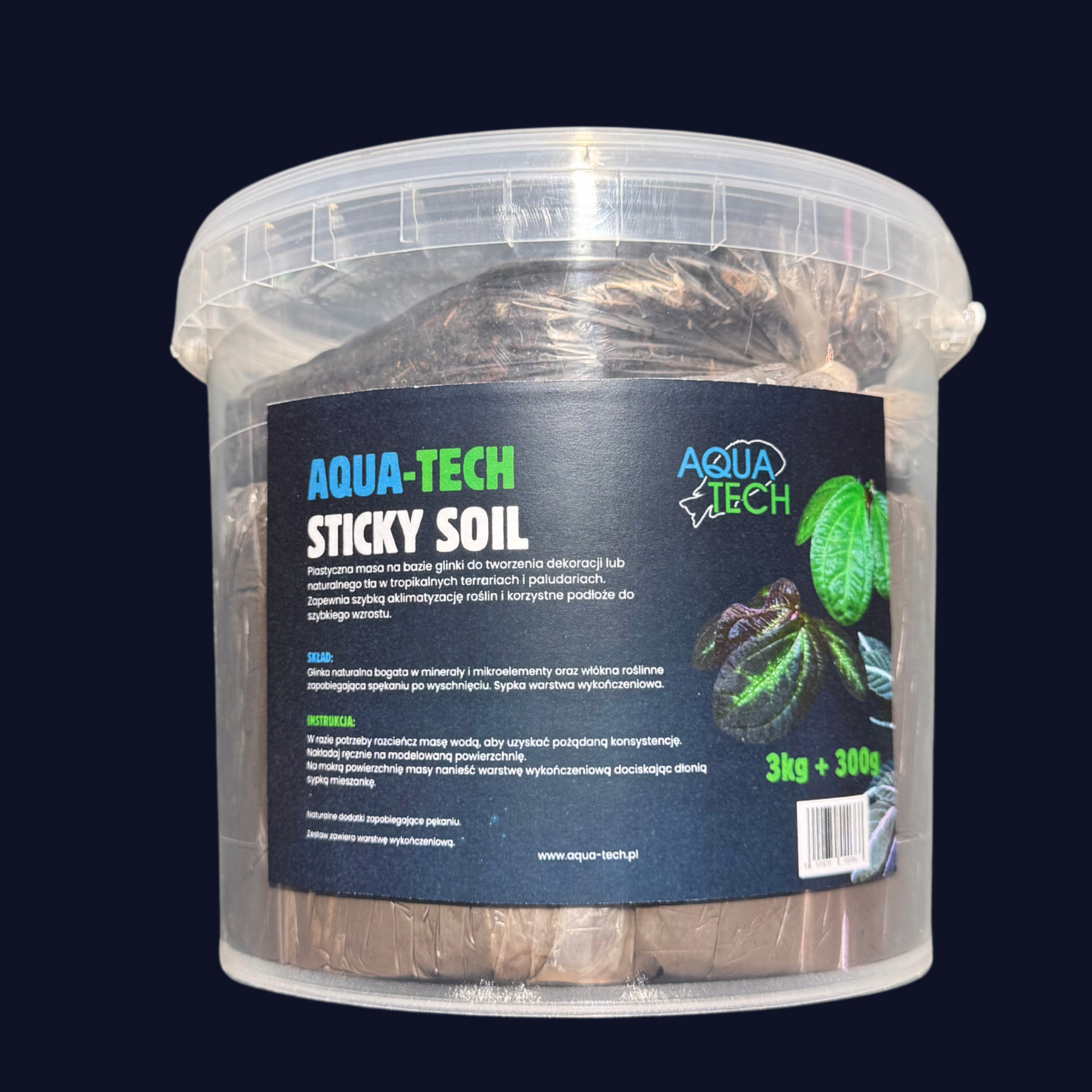 Levně Aqua-Tech Sticky Soil 3 kg – hmota pro vytváření stěn v teráriu