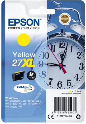 Epson Singlepack Yellow 27XL DURABrite Ultra Ink C13T27144012