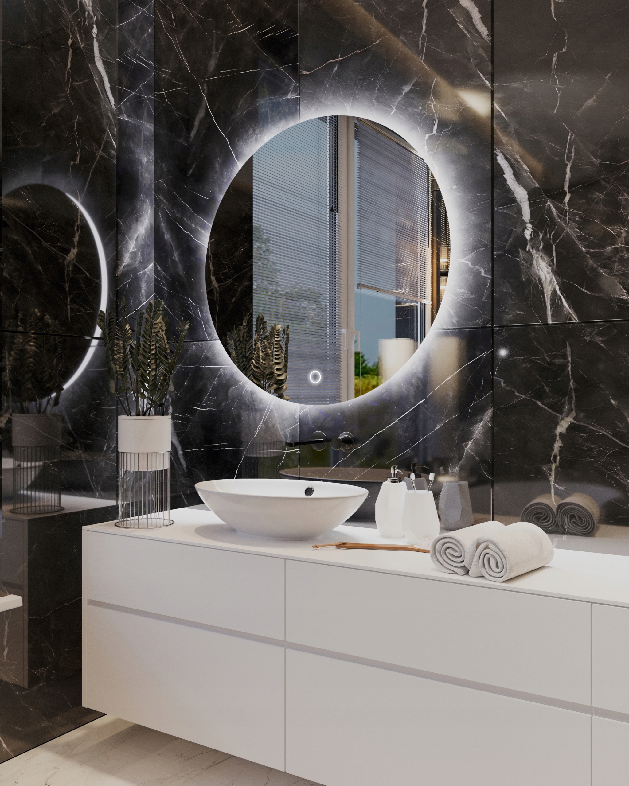 Lustro Podświetlane Okrągłe Łazienkowe LED FI 100CM Włącznik Dotykowy IP65 Marka bez marki