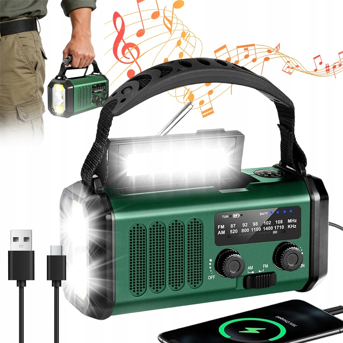 Solárne rádio Prenosné Survivalové Turistické Rádio pre Survival