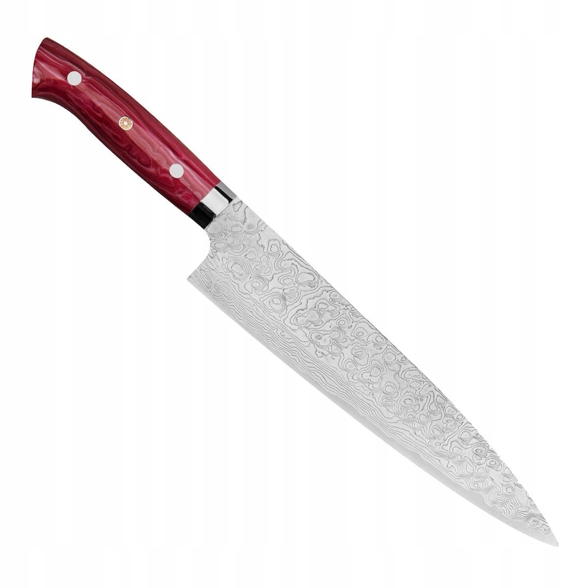 Takeshi Saji Red Turquoise R2 Japonský kuchynský nôž šéfkuchára 64HRC 24 cm